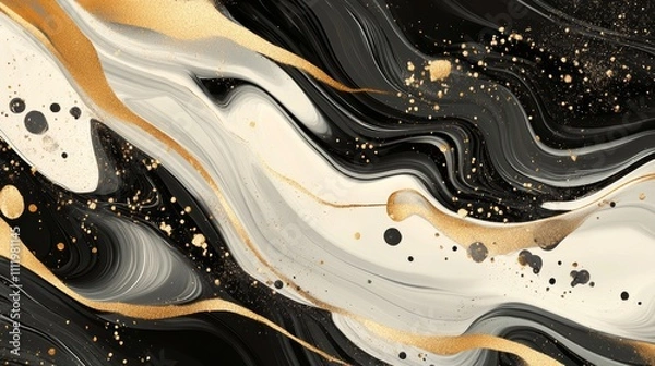 Obraz Modern abstract background with fluid, marbled texture