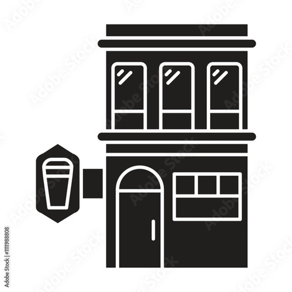 Fototapeta Pub icon vector on white background