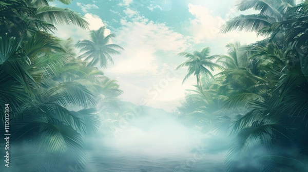 Obraz tropical island with palm trees