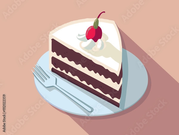 Fototapeta cake with cherry