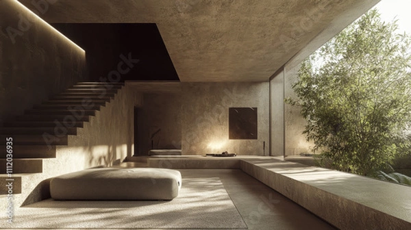 Fototapeta A hyper-realistic rendering of a modern barn-style house in Poland, designed with a traditional yet contemporary twist