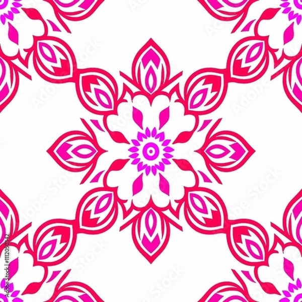 Obraz seamless pattern with flowers background with blocks