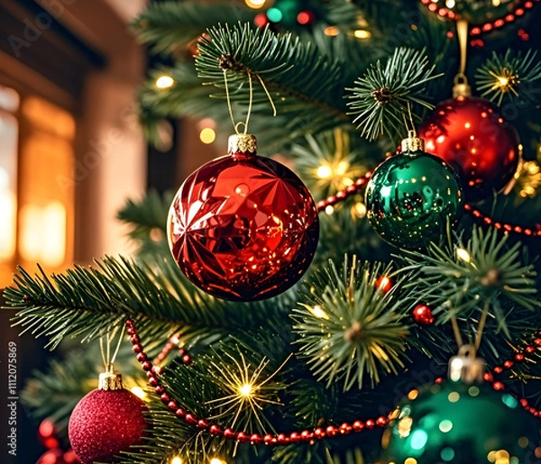 Obraz christmas tree with balls