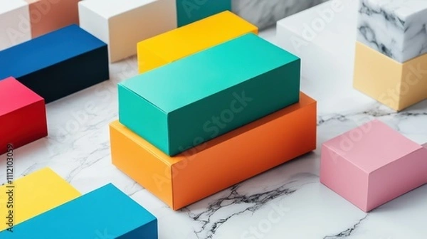 Obraz Mockup of customizable color design box