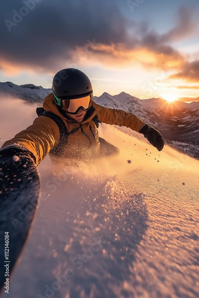 Obraz snowboarding at high speed