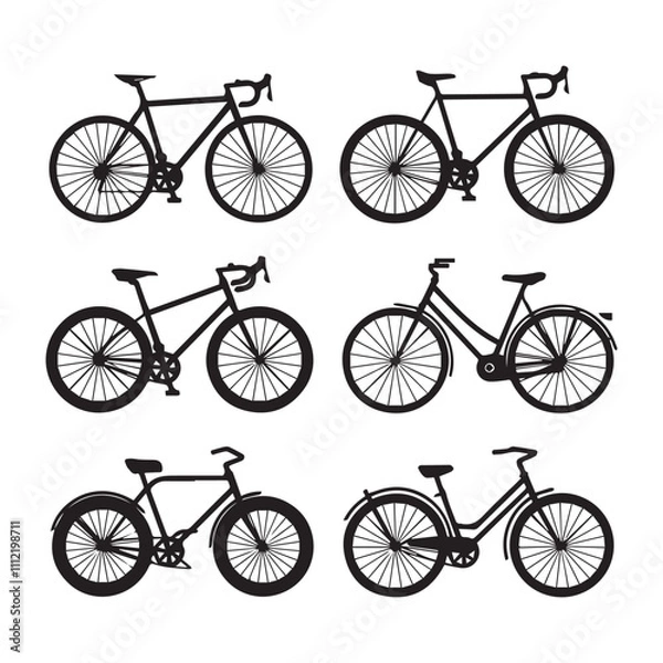 Obraz Cycle Rider Silhouettes vector illustration