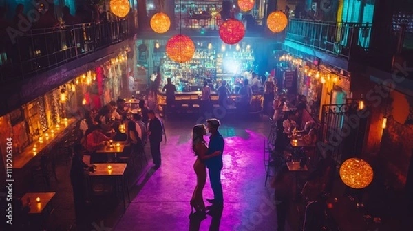 Fototapeta Urban Nightlife Vibes in a Trendy Bar