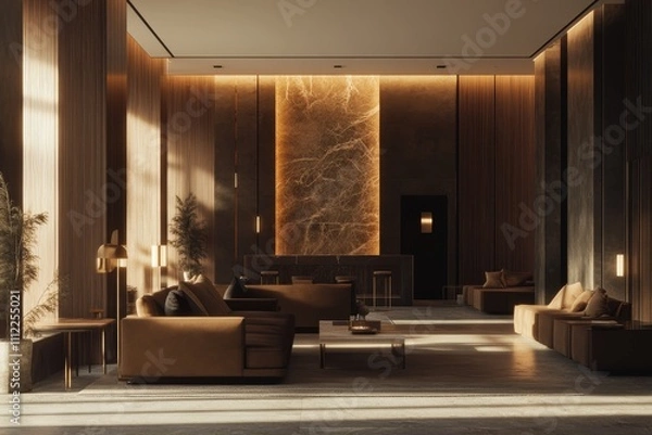 Fototapeta Award-winning interior and landscape design captured in stunning 3D realistic rendering, showcasing elegant details, innovative style, and artistic harmony