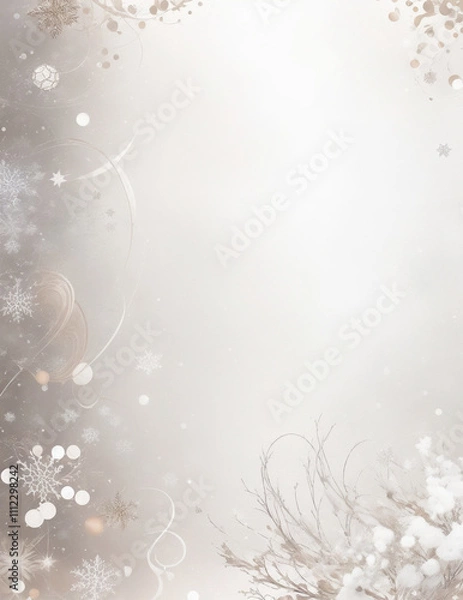Obraz abstract christmas background - abstract christmas silver background - Generative AI
