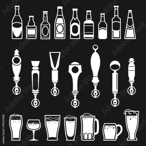 Fototapeta beer and bar icons
