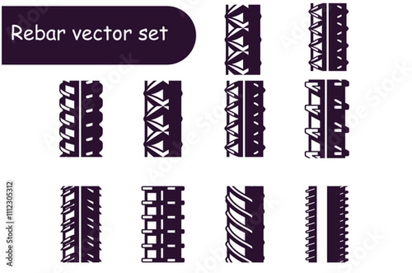 Fototapeta Rebar vector set design