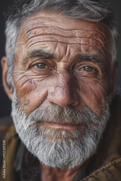 Fototapeta portrait of an elderly beautiful man Generative AI