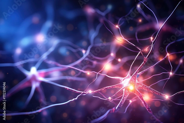 Fototapeta Fantastic Microscopic view of human brain neurons