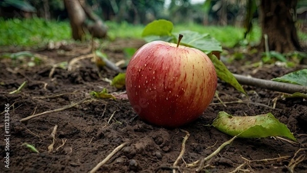 Fototapeta apples in the forest,generative ai