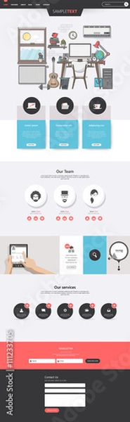 Fototapeta Quality One page website design template. Vector Design