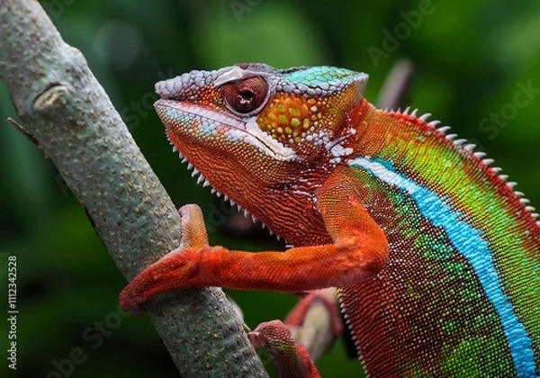 Fototapeta Close up of a panther chameleon in natural habitat