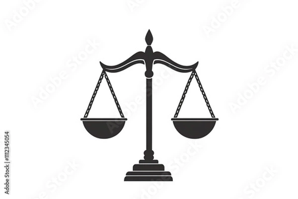 Fototapeta a black and white image of a balance scale
