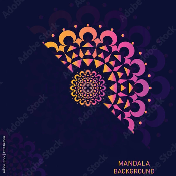 Fototapeta Luxury mandala pattern design with abstract background and gradient color. decorative mandala for print, poster, cover, brochure, invitation card, anniversary card .Vector art illustration
