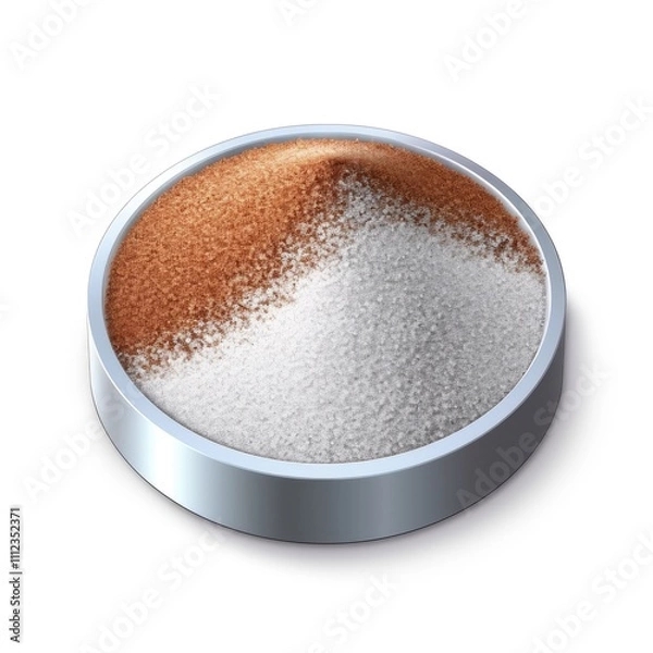 Fototapeta Two powders in a metallic bowl.