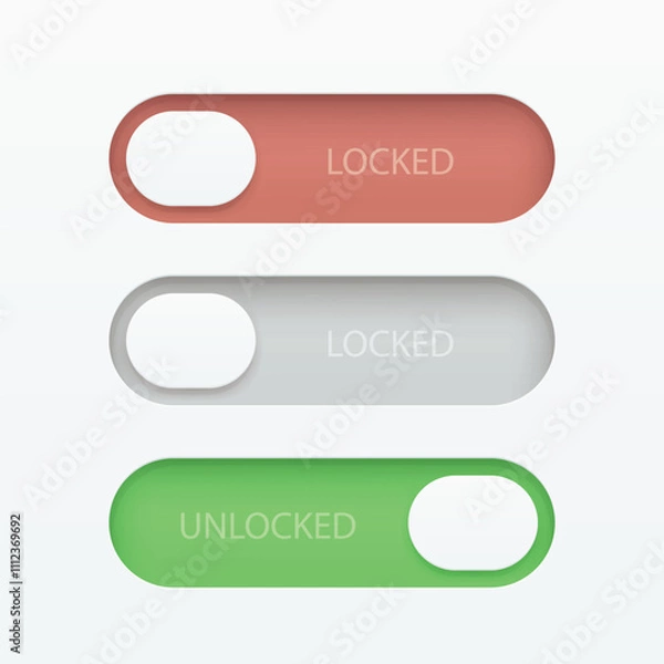 Fototapeta a realistic design digital lock in set