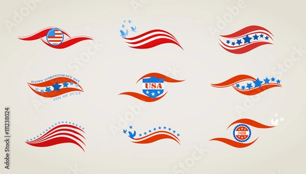 Obraz abstract flags for USA independence day. 