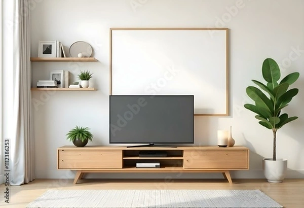 Fototapeta High quality modern living room interior design.