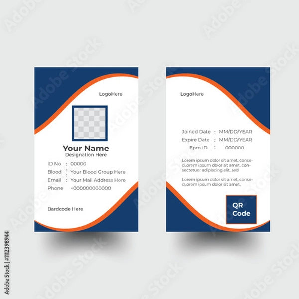 Obraz Professional ID card design templated Card Template, Employee Id card for your company, Corporate modern business id card design template
