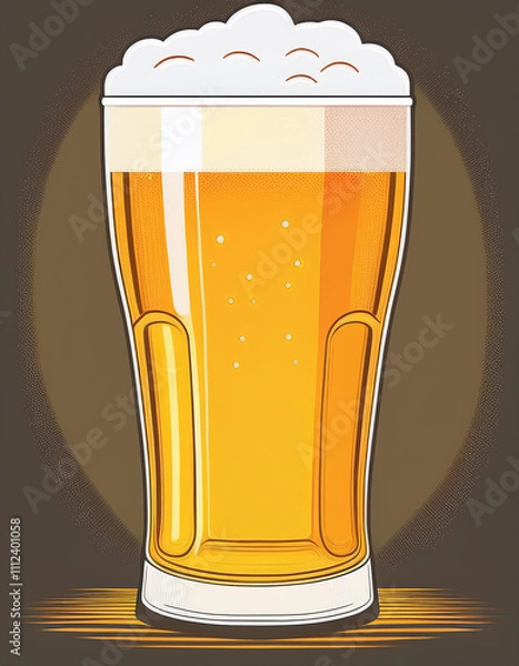 Obraz A truly delicious pint of golden beer topped with a frothy head, ideal for celebrating any special occasion