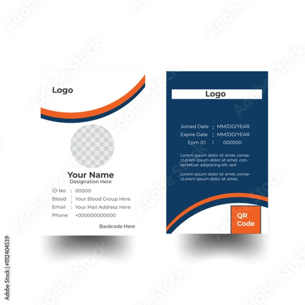 Obraz Simple office ID card design template, Professional Identity Card Template Vector for Employee Card Template ,Office Id card ,Employee Id card for your company

