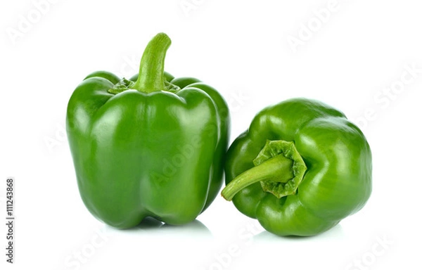 Obraz Green pepper on white background