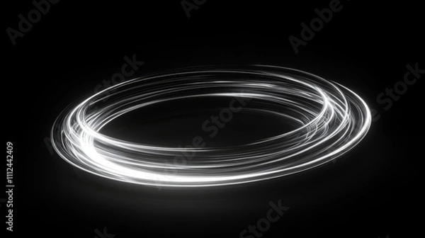 Obraz Glow swirl light effect. Circular lens flare. Abstract rotational lines. Power energy element. Luminous sci-fi. Shining neon lights. Magic arena. Swirl trail effect. Glint scene. Dynamic ellipse. 