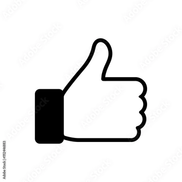 Fototapeta thumb up icon, like sign, like symbol isolated on transparent background, thumb up PNG