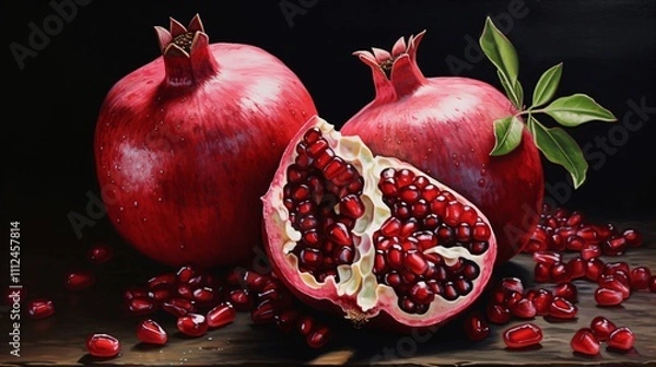 Fototapeta pomegranate on a table