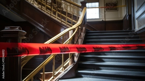 Obraz danger red caution tape