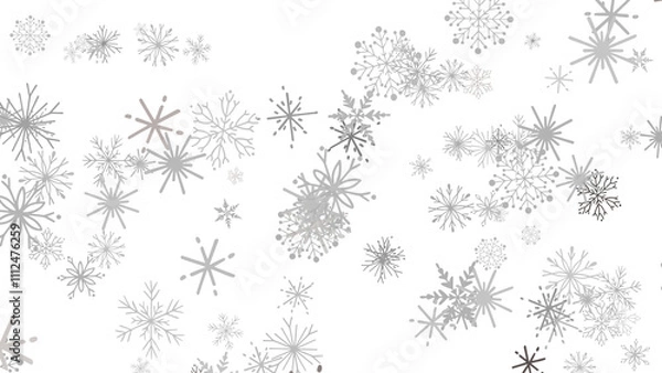 Fototapeta Magical Snowfall: Brilliant 3D Illustration Showcasing Descending Christmas Snowflakes