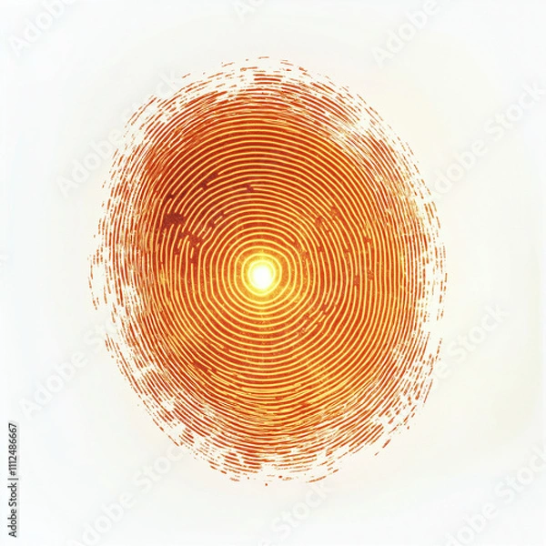 Fototapeta A glowing digital fingerprint in the center, symbolizing data security, with a white background.