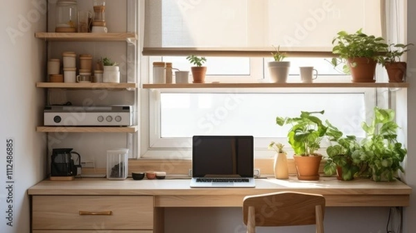 Obraz built kitchen desk