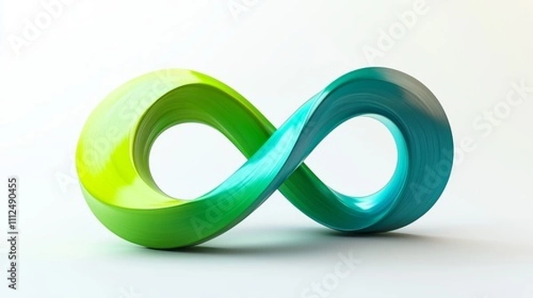 Obraz Abstract Infinite Loop In Green And Blue Colors