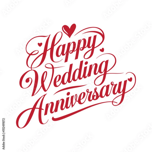 Fototapeta Happy Anniversary Calligraphic lettering design for greeting card