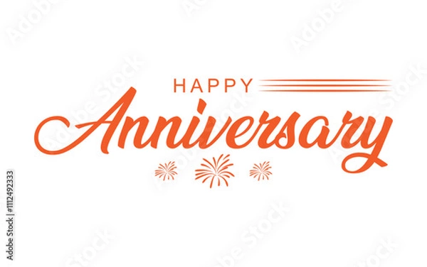 Fototapeta Happy Anniversary Calligraphic lettering design for greeting card