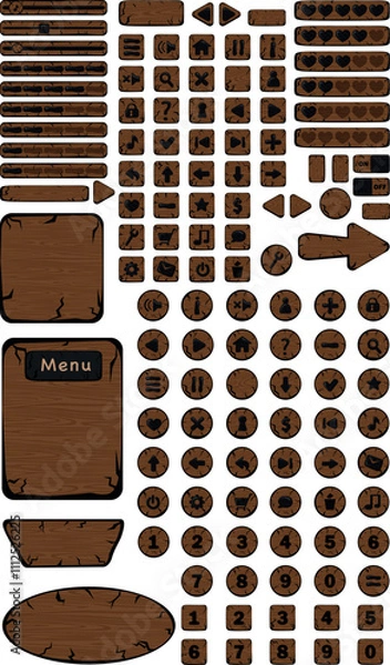 Obraz Interface 2d game. Buttons for the program.