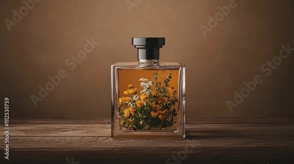Obraz Botanical gin display studio setting product photography elegant environment close-up view nature-inspired concept