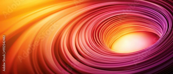 Fototapeta Vibrant gradient layers of magenta and yellow create mesmerizing swirl, evoking sense of depth and movement. This abstract design captivates with its dynamic flow and warm colors