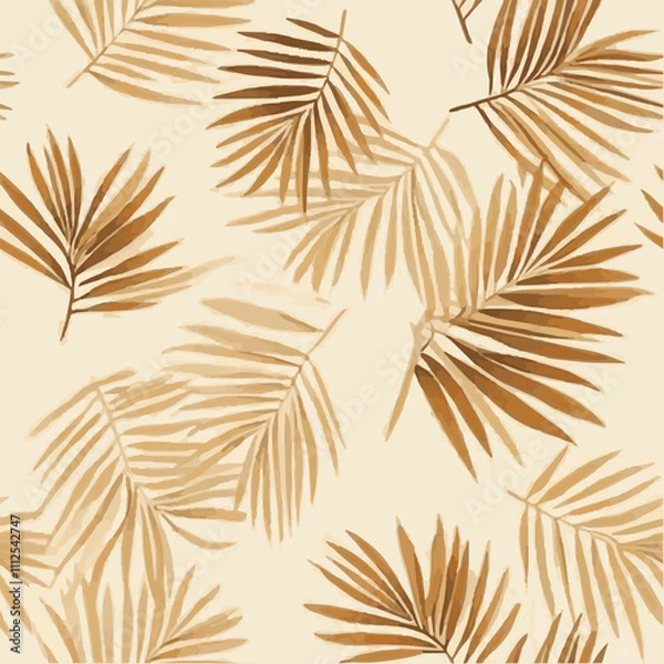Fototapeta vector seamless pattern of Warm Palm Leaves