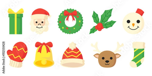 Fototapeta Vector Set Christmas Elements Design