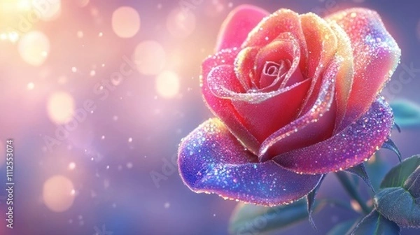 Obraz Exquisite Multicolor Rose, Close up.