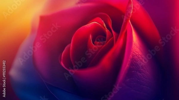 Obraz Exquisite Multicolor Rose, Close up.