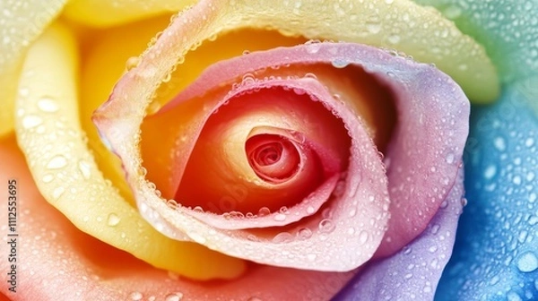 Obraz Exquisite Multicolor Rose, Close up.