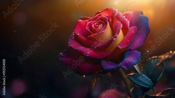 Obraz Exquisite Multicolor Rose, Close up.