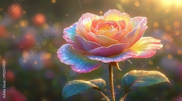 Obraz Exquisite Multicolor Rose, Close up.